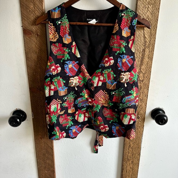 VTG 90s Retro Vibrant Christmas Festive Presents Vest Women’s Medium Made in USA - Picture 5 of 11